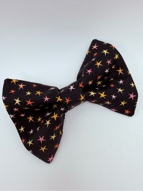 Multi colored star over the collar dog bow tie